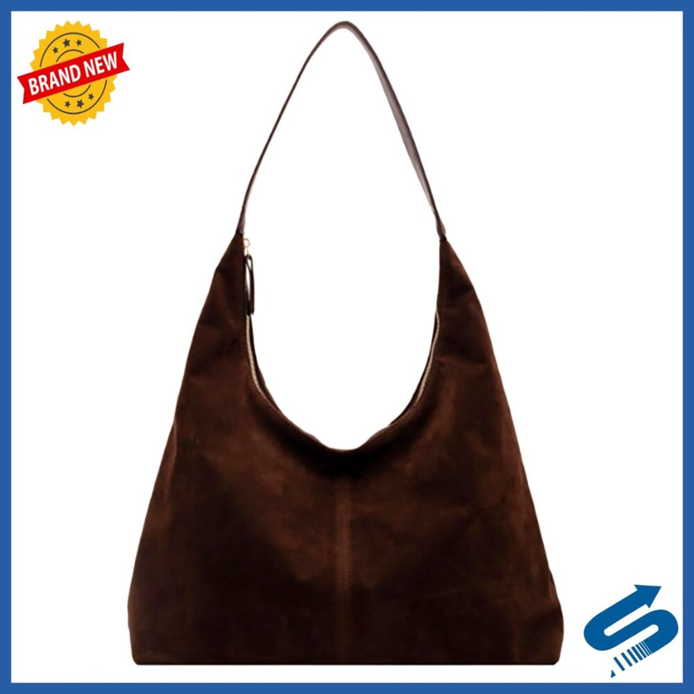 Suede Crescent Shoulder Bag Tote Crossbody Purse Top Handle Work Travel